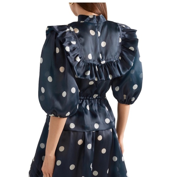 GANNI RUFFLE POLK DOT TOP 4 - Picture 2 of 10